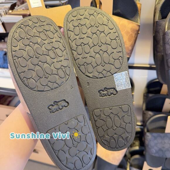 NEW Coach Women's Udele Signature Canvas Sport Slide Tan CY243 US 7 - Picture 3 of 8